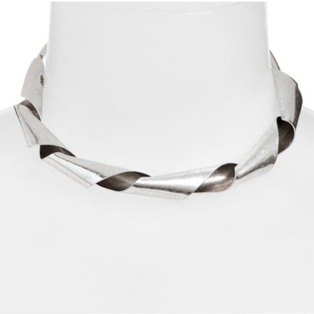 8 OTHER REASONS Twisted Collar‎ Necklace, Silver, Rustic Style, NWT